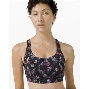 Lululemon Energy Bra *Medium Support, B-D Cup Activate Floral Multi Size 6 EUC